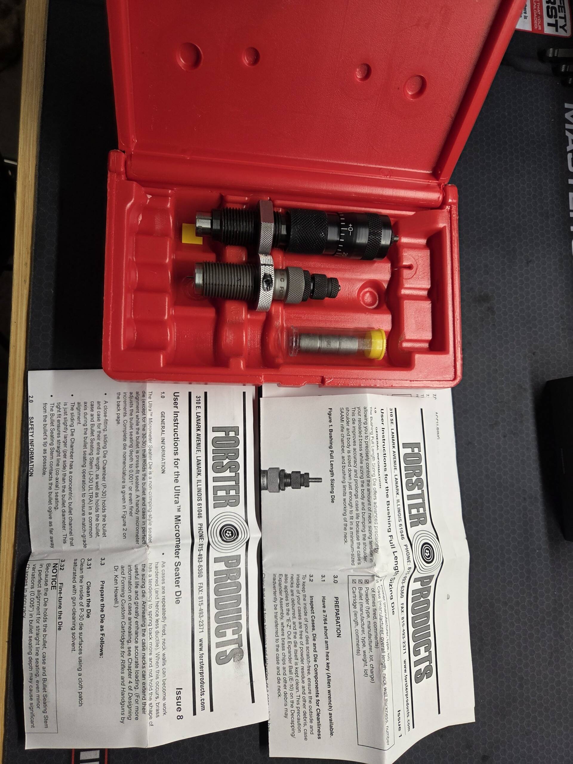 6 Dasher - Forster Ultra micrometer seater and FL bushing die set