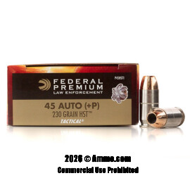 Federal 45 ACP +P Ammo - 50 Rounds of 230 Grain JHP Ammunition
