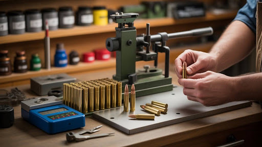 9mm pistol reloading press with reloading tools