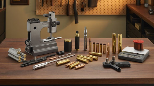 Pistol reloading equipment in the USA compared with rifle reloading setups, highlighting key differences in tools, components, and reloading processes.