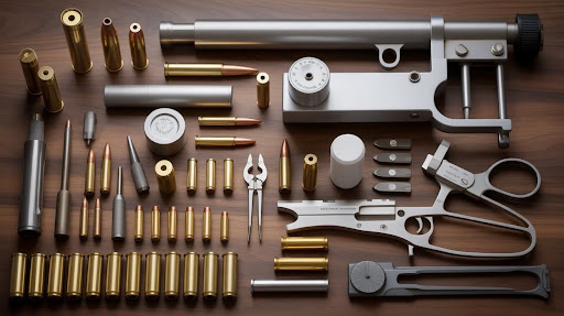 Bullet reloading supplies in the USA, including essential components and tools for a complete reloading bench.